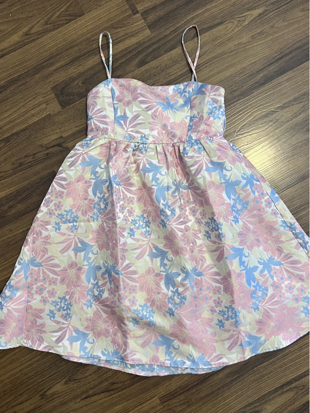 Pink Lily Floral Gender Reveal Dress Pink, Blue, Cream